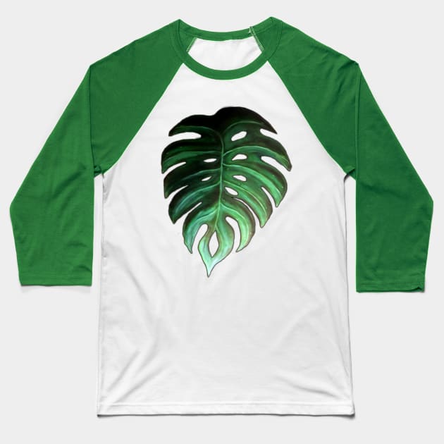 Monstera Leaf Design Baseball T-Shirt by SPACE ART & NATURE SHIRTS 